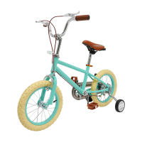 Bicicleta Verde para niños de 14 pulgadas, adecuada para niños y niñas, con ruedas de entrenamiento de colores - details 1