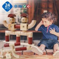 24pcs juego de bloques de construcción magnéticos juguetes educación preescolar infantil bloques de construcción magnéticos juguetes Montessori regalo de Navidad 2024 - details 4