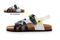 Sandalias de corcho para hombre, estilo coreano, casuales, de dos vías, tallas grandes, pantuflas para exteriores, zapatos de playa modernos para verano. - details 2