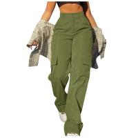 Pantalones Harajuku de lino y algodón, pantalones de pierna ancha de cintura alta de sarga elástica, ropa informal de pierna recta Chino Y2k, moda 2024 - details 6