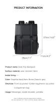 Mochila De Cuero Negro para hombre, bolso de viaje genuino, informal, para la escuela, a la moda, grande, para ordenador portátil - details 0