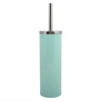MSV Escobilla de Baño Metal y Acero Inoxidable Verde Pastel con Diseño Moderno y Tapa Incluida - 1