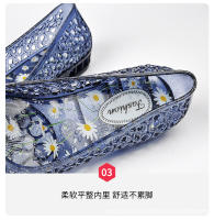 Nuevos zapatos de gelatina, sandalias bajas transparentes de moda para mujer, zapatillas auténticas de USA - details 5