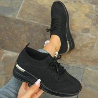 Zapatillas de deporte informales para mujer, zapatos de malla transpirables con cordones, Tenis de plataforma para caminar y correr, moda de verano - details 10
