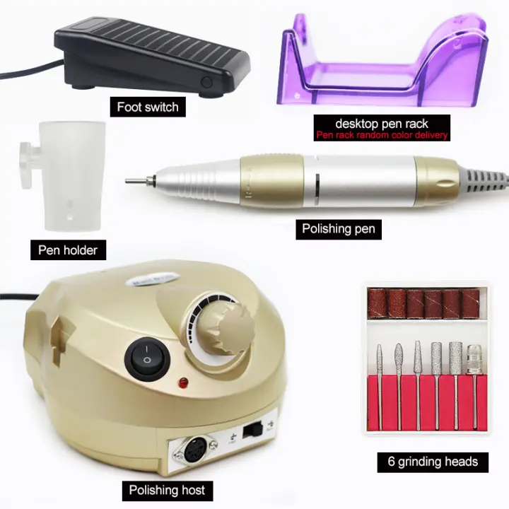 PARKSON-pulidora profesional eficiente, 15w, 35000RPM, pulidora blanca, lima de uñas, herramienta de broca - 1