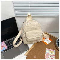 Mochila De terciopelo de pana para mujer, bolso escolar de versión coreana, sencillo, informal, pequeño, 2024 - details 32