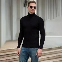 Nuevo suéter de cuello alto de invierno para hombre, suéter tejido informal para hombre, jerséis de Fitness para mantener el calor, Tops - details 11