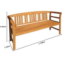 Banco de Jardín Rose Madera Eucalípto Exteriores 158x43x82cm Certif. FSC ®   Patio de 3 Plazas - details 2