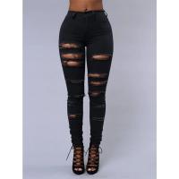 Vaqueros rotos atractivos de las mujeres, pantalones ajustados - details 2