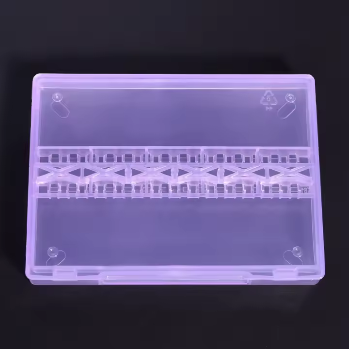 KADS Soporte Profesional para Brocha de Arte de Uñas Caja de Cubierta Acrílica 14/24/48 Agujeros - 1