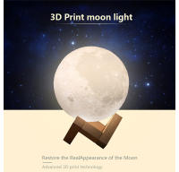 Lámpara de luna con impresión 3D creativa, luces LED de noche recargables, 2 colores, bola táctil, lámpara de Luna, decoración del hogar, dormitorio, regalos de cumpleaños - details 5