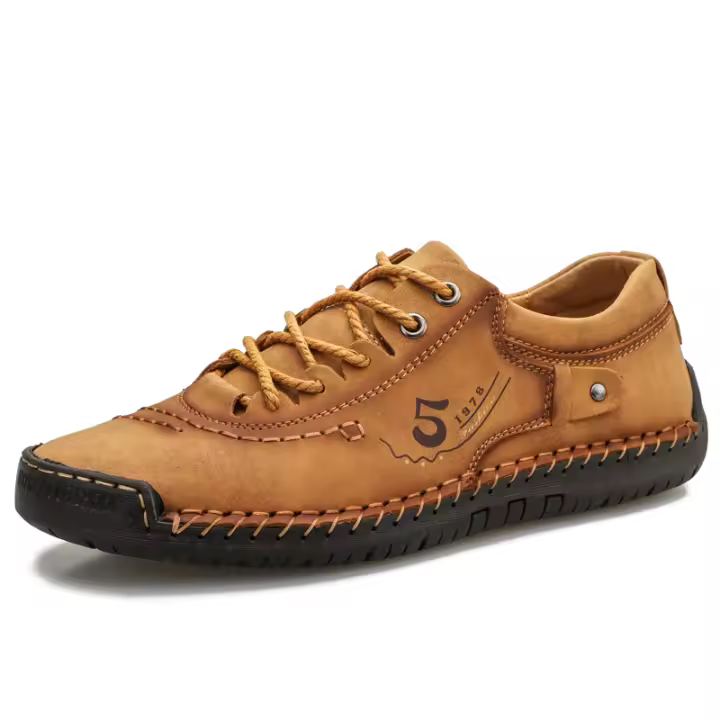 Zapatos de cuero antideslizantes informales para hombre, zapatos para caminar al aire libre - 1