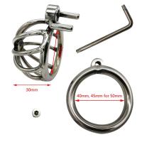 Cerradura de tornillo ergonómica de acero inoxidable Jaula para penis ultra pequeña - details 1