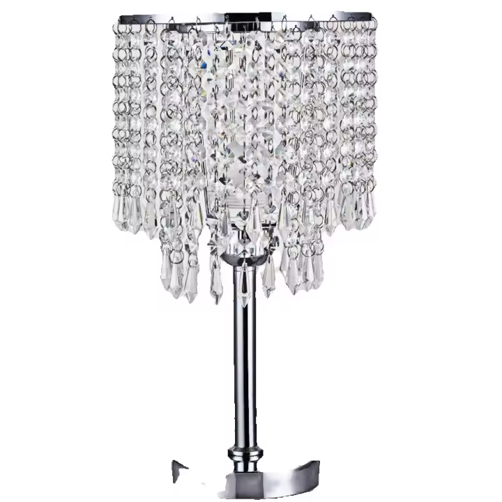 Lámpara de Mesa de Cristal Luz de Escritorio LED Blanca Acero Inoxidable y Cristal - 1