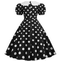 Elegante Vestido de Verano Manga Corta con Volantes Cuello Peter Pan Vintage A-e Midi Largo - details 46