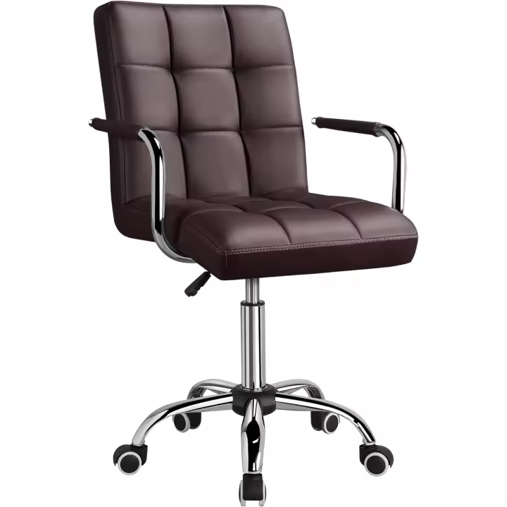 Oficina con Ruedas Giratorias Silla de Ordenador Ajustable en Altura con Asiento Acolchado Giratorio - 1