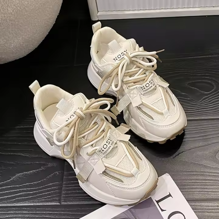 Papá zapatos estudiante zapatillas de deporte nuevos zapatos de malla transpirable zapatos de suela blanda de moda versátil zapatos de mujer - 1