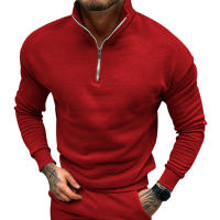 Chaqueta de color liso con cuello alto y media manga larga, para hombre - details 15