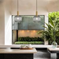 Lámpara colgante de vidrio,Lámpara colgante de vidrio Verde y enchufe dorado Lámpara de techo Candelabro - details 47