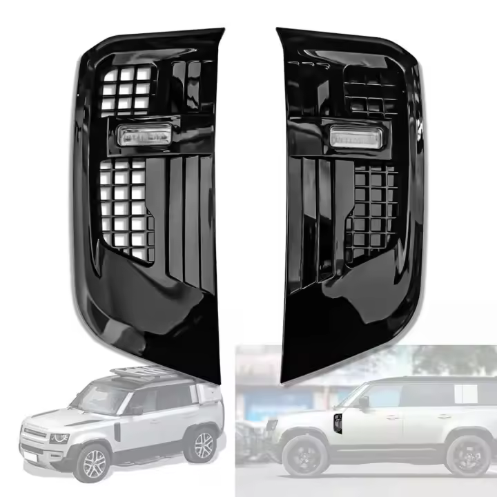 Piezas de automóvil, ventilación de aire con rejilla de ventilación lateral LED izquierda y derecha para Land rover defender 2020, rejilla de malla de ventilación lateral para puerta de coche - 1