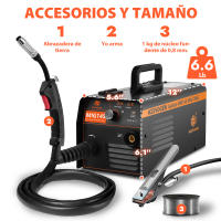HZXVOGEN Máquina de Soldar Semi-automática MIG145 Soldadura de Hierro Sin Gas Portátil - details 4