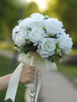 Ramo de flores de seda blanca, alfileres artificiales para novia, accesorios de boda - details 4