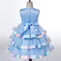 Vestido de Princesa para Niñas con Capas de Tul y Mangas Abullonadas para Boda, Presentadora o Actuación de Piano - details 11