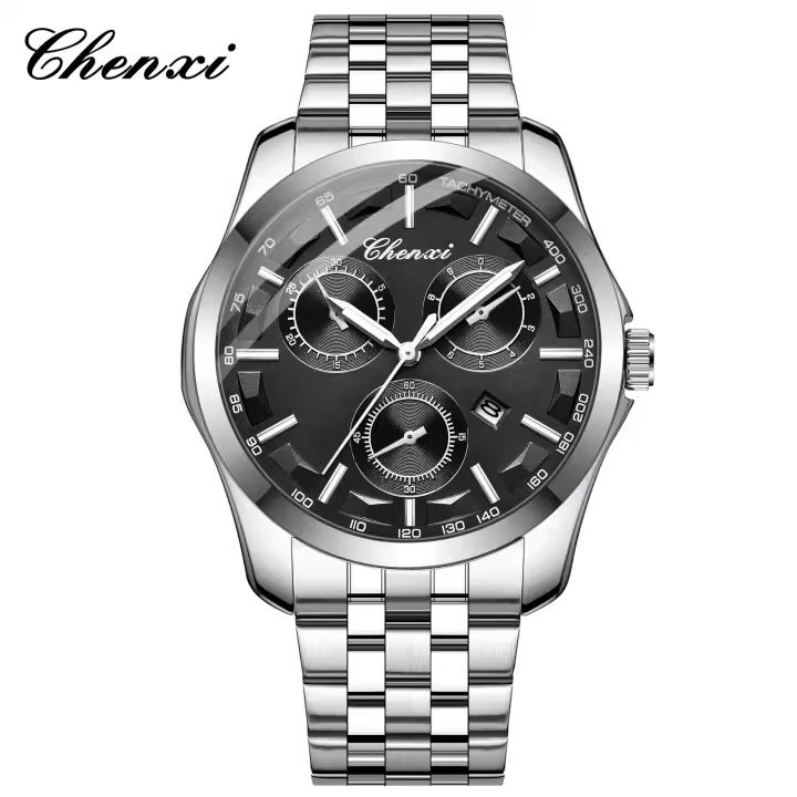 Reloj para hombre Reloj para hombre de negocios a la moda Tres ojos Seis agujas Aleación Calendario luminoso Reloj para hombre - 1