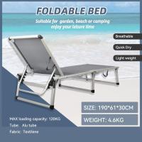 Tumbona plegable de aluminio sin sombrilla, Azul - details 25
