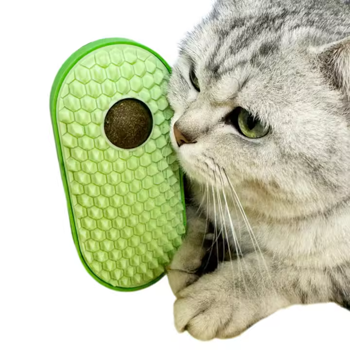 Rascador de esquina suave para gatos, removedor de pelo de alimentación lenta, cepillo multifunción para gatos de interior y gatitos - 1