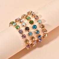 Pulsera de Tenis Ajustable con Cúbica de Arcoíris Cadena Chapada en Oro, Pulseras de Cristal - details 4