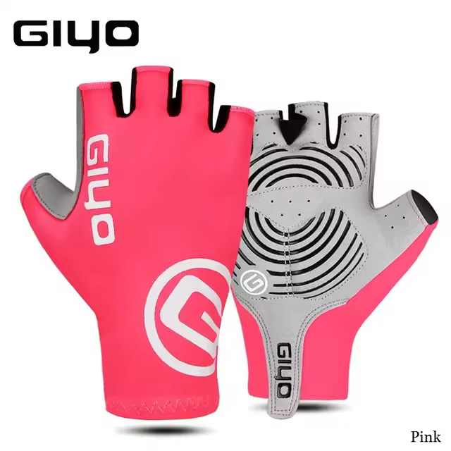 Giyo-guantes cortos de ciclismo sin dedos, manoplas antideslizantes de tela de LICRA para bicicleta de montaña y carretera, guantes de medio dedo para carreras deportivas - 1