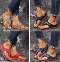 Women Open Toe Boho Casual Sandals Hollow Out Flip Flops Summer Wedge Sneakers Women's Footwear - details 13
