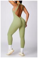 Ropa de yoga de una pieza con diseño de melocotón sin mangas, secado rápido, perfecta para pilates y fiess Fabricado en China - details 12