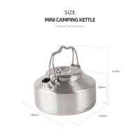Hervidor de agua de acero inoxidable para exteriores con mango de bloqueo, cafetera portátil colgante para acampar, cocina para picnic, tetera de 1L, cocina - details 1