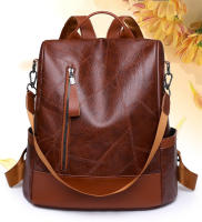 Mochila antirrobo de cuero vintage para mujer, mochila de trabajo de gran capacidad, mochila de hombro informal para mujer - details 0