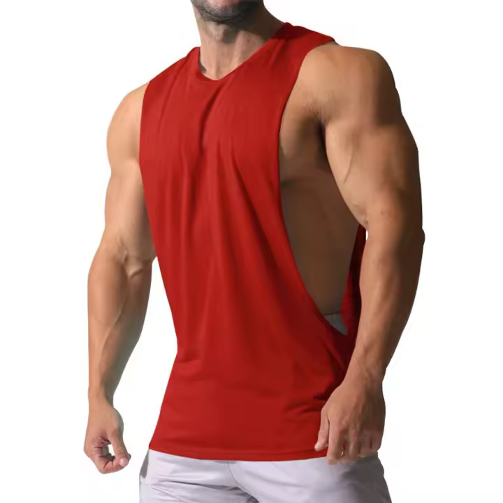 Chaleco de verano para hombre, camiseta sin mangas para gimnasio, entrenamiento físico, camisa holgada sin mangas para culturismo de secado rápido, chaleco para hombre, ropa - 1