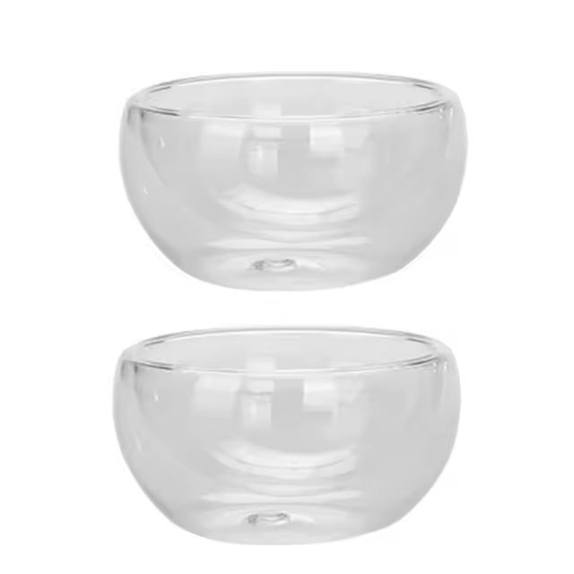 Vaso transparente de doble capa de vidrio - 1
