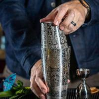 Juego de latas Boston con coctelera de cola de barra con patrón grabado - 800 ml y 500 ml - details 7