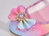 Zapatos de fiesta con purpurina de arcoíris para niñas, tacones altos para niños, lentejuelas de boda, vestido de princesa informal, zapatos de cuero, moda de primavera - details 4