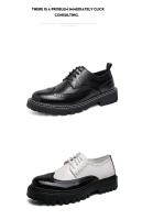 Zapatos casuales de cuero Oxford de diseñador para hombre, fáciles de usar, punta redonda alta, talla grande, nuevo modelo - details 11