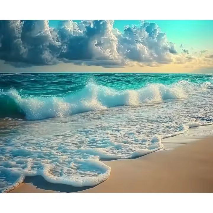 RUOPOTY-pintura por números DIY, imagen de playa para colorear por lienzo con números, paisaje para decoración del hogar de adultos - 1