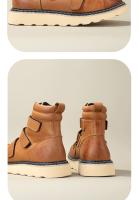 Botas versátiles de herramientas retro de moda de piel de vaca de primera capa de media banda de estilo británico - details 8