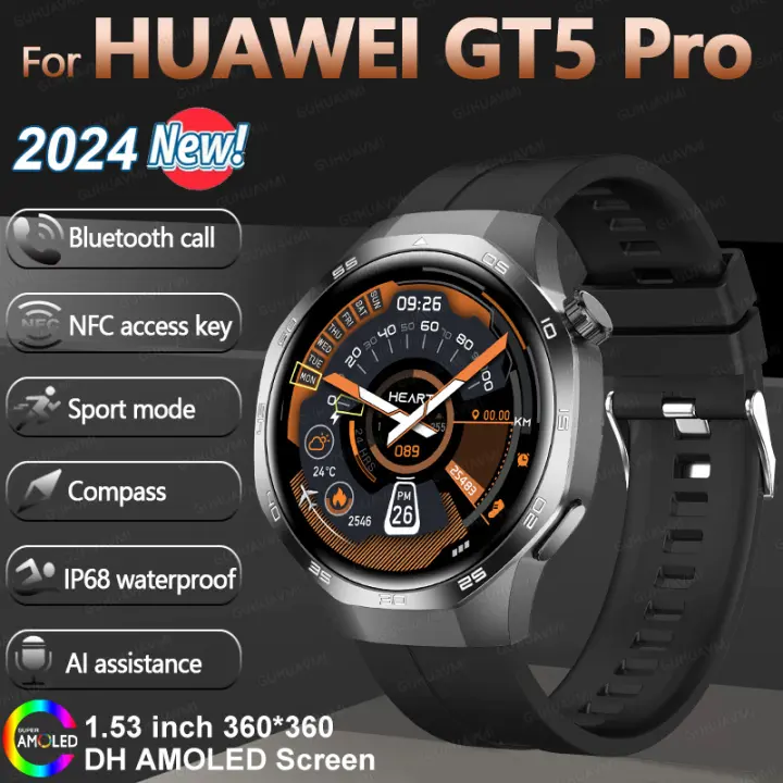 Moda y Comodidad Reloj inteligente GT5 Pro Para Hombre, 1,53 Pulgadas Pulsera Resistente Al Agua Con Pantalla HD De Zafiro,100 + Modo Deportivo,llamadas, NFC, GPS, Control Del Ritmo cardíaco,Brújula,Reloj inteligente al aire libre ,Novedad de 2025 - 1