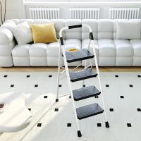 Escalera Plegable 3 Peldaños, Carga hasta 360 kg, con Bloqueo de Seguridad, Pedales Anchos Antideslizantes, Pasamanos, Escalera Doméstica Ligera de Acero Hogar Cocina Oficina Armarios, Blanco - details 13