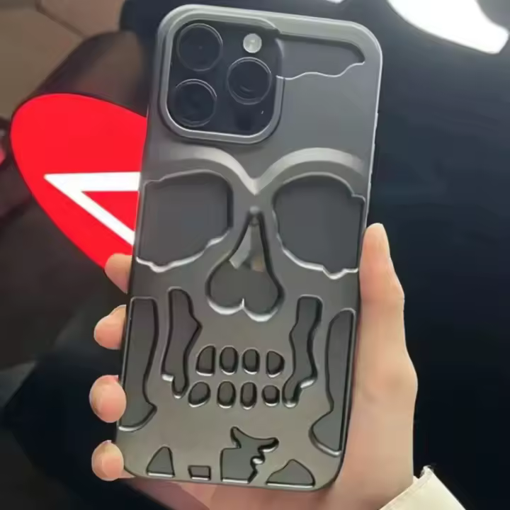 Funda de Teléfono con Diseño de Calavera Mate Disipación de Calor Hueco - 1