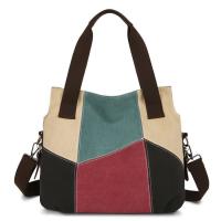 Moda bolso de las mujeres, la colisión bolsa de lona, de gran capacidad, retro, empalme bolsa de tela, nuevo bolso de hombro - details 8