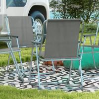 4 Sillas Camping Plegables Sillas Plegables Jardín Exterior Acolchadas en Tela Oxford con Marco Acero y Reposabrazos Carga 120 kg para Terraza Playa 53x54x76 cm Gris - details 7