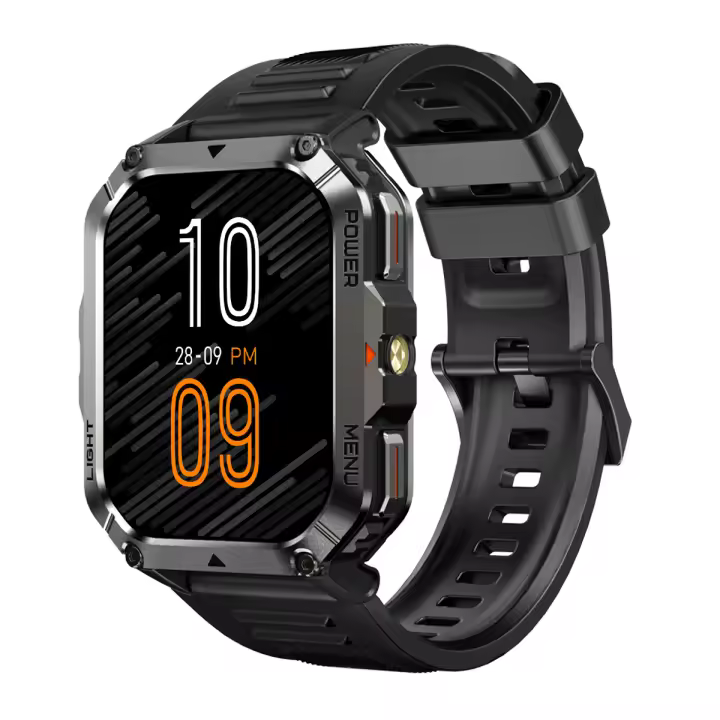Blackview W70 Pro Sport Smartwatch, pantalla HD de 2.01'' TFT reloj inteligente resistente para exteriores con iluminación LED de emergencia, llamadas Bluetooth, brújula - 1