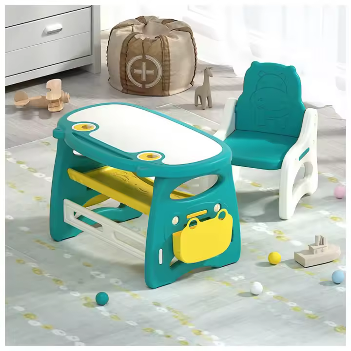 Juego de mesa y silla para niños con pizarra borrable - 1